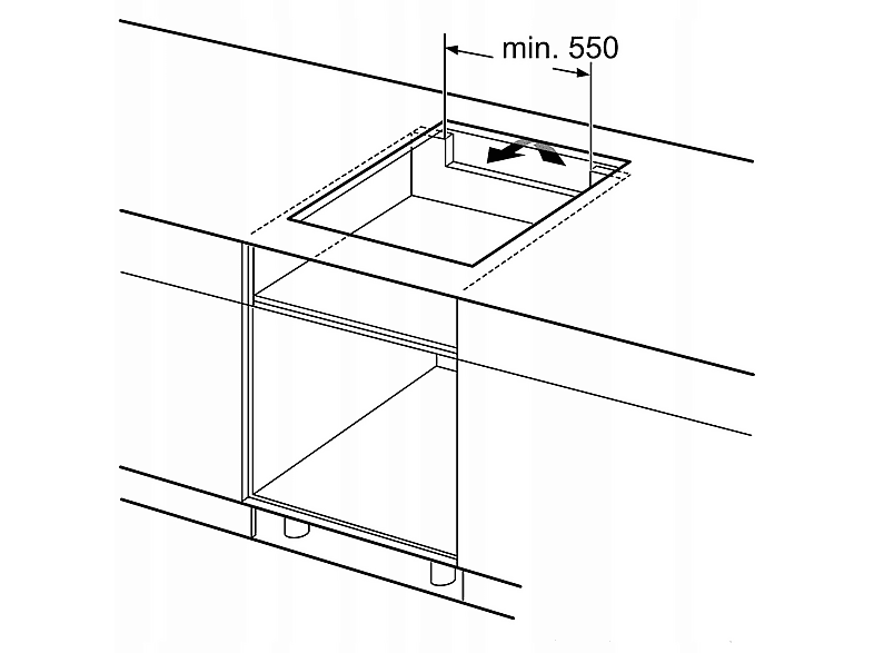 Placa de inducción - Bosch PIE631HB1E, 4 zona(s) zonas, 592 mm, Negro