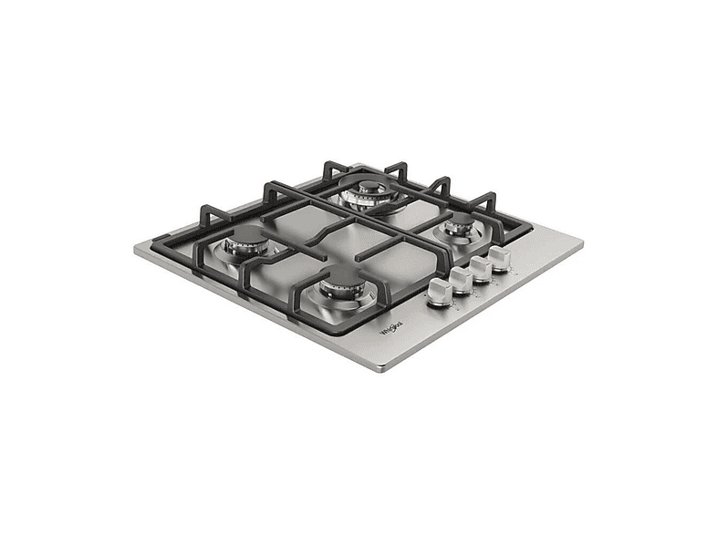 Placa de gas - Whirlpool TGML 661 IX R, 4 zonas, 58 cm, Acero inoxidable