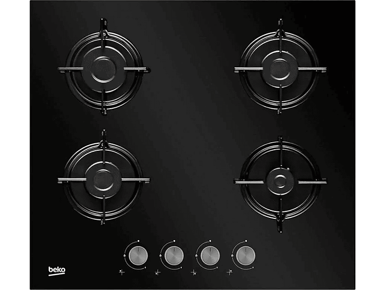 Placa de gas - Beko HI 64220 S, 4 zona(s) zonas, 580 mm, Negro