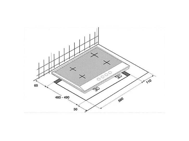 Placa de gas - Beko HI 64220 S, 4 zona(s) zonas, 580 mm, Negro