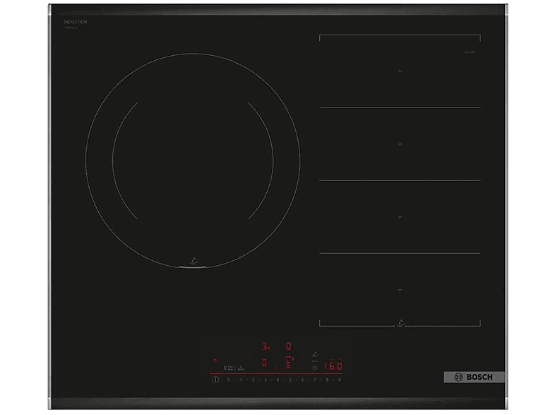 Placa de inducción - Bosch PXJ675HC1E, 3 zonas, 606 mm, Negro