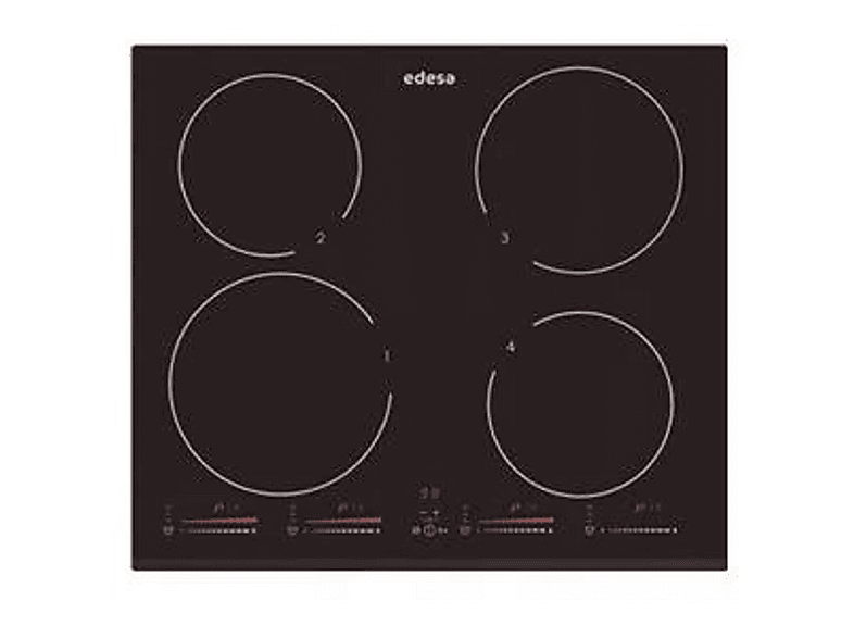 Placa de inducción - Edesa EIM-6422 B, 4 zonas, 900 mm, Negro