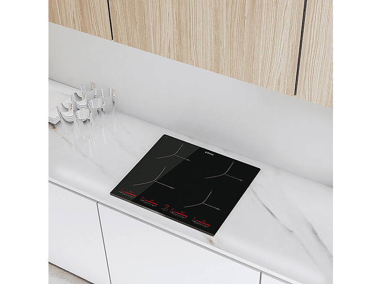 Placa de inducción - Edesa EIM-6422 B, 4 zonas, 900 mm, Negro
