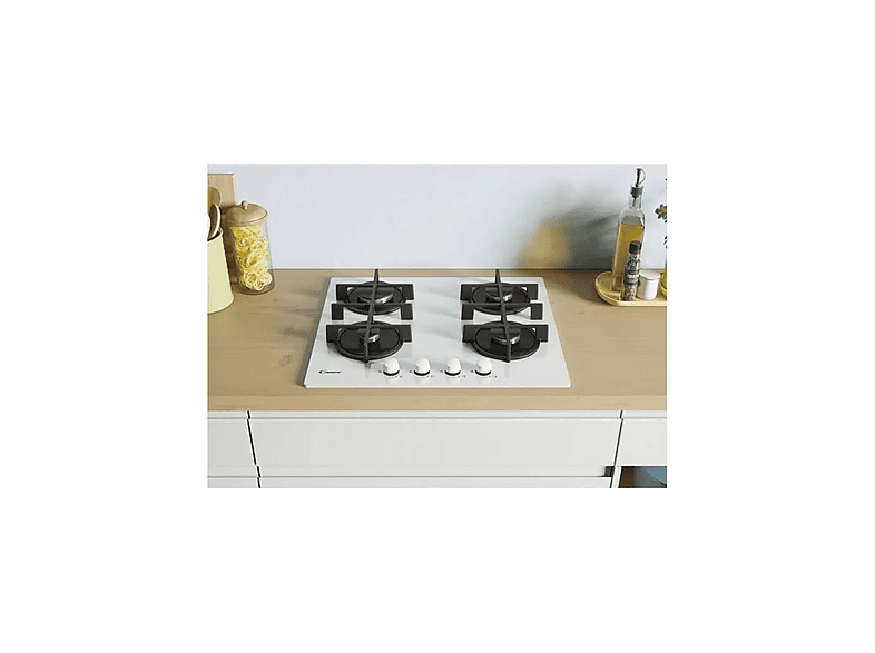Placa de gas - Candy CVG6WW, 4 zona(s) zonas, 595 mm, Blanco