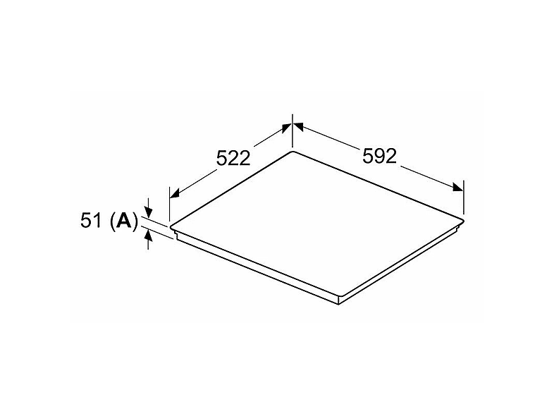 Placa de inducción - Bosch PVS631HC1E, 4 zona(s) zonas, 592 mm, Black