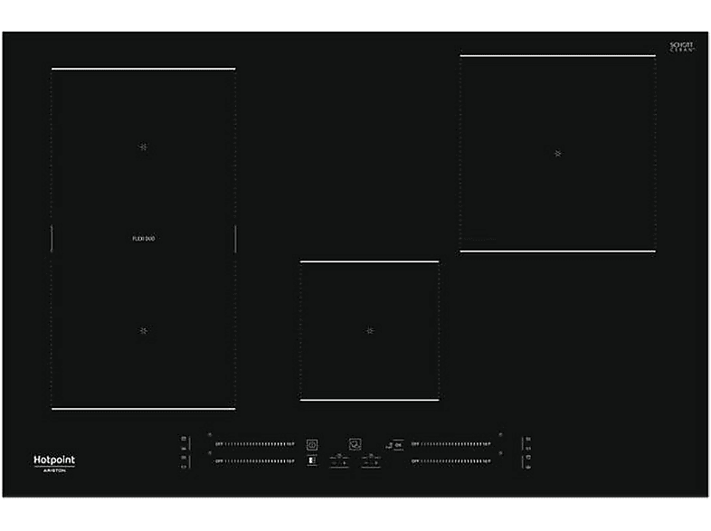 Placa de inducción - Hotpoint 869991583100, 4 zona(s) zonas, 770 mm, Black