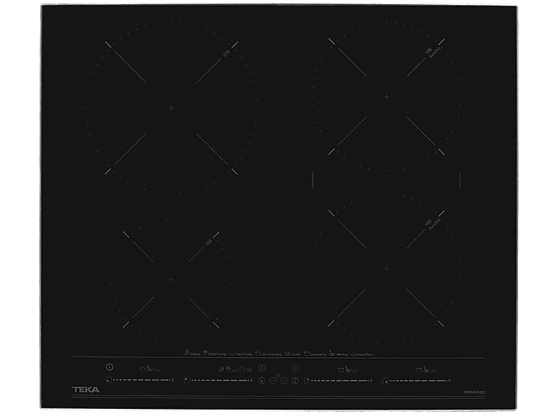 Placa de inducción - Teka 112500023, 4 zona(s) zonas, 606 mm, Negro