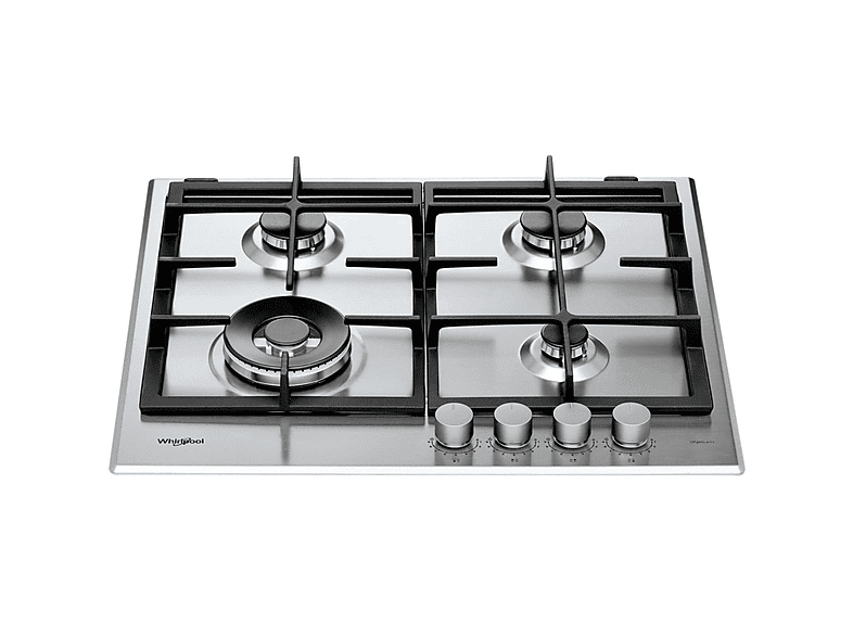 Placa de gas - Whirlpool 213616182, 4 zonas, NG + LPG (Propane/Butane), 590 mm, Acero inoxidable