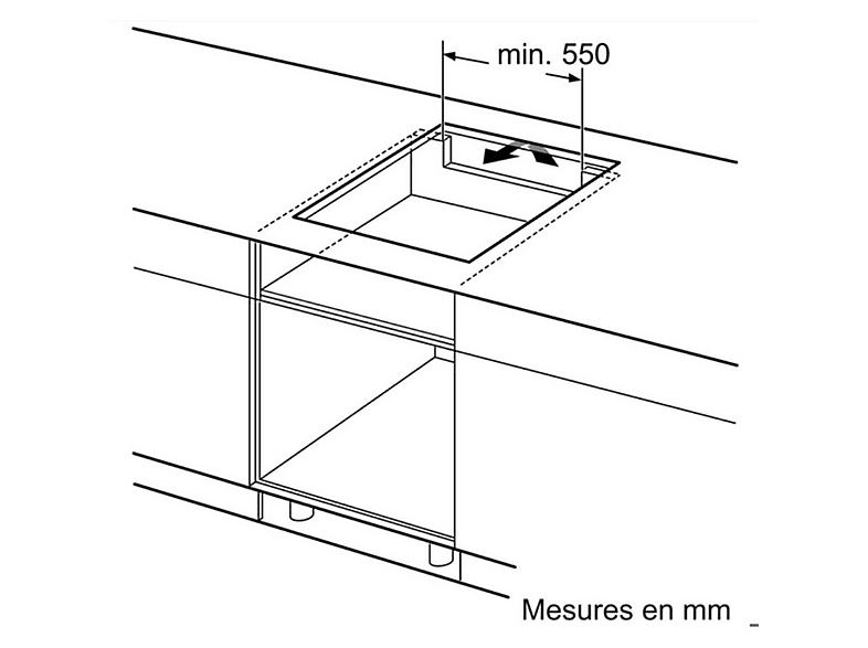 Placa de inducción - Bosch PUC611AA5E, 3 zonas, 592 mm, Negro