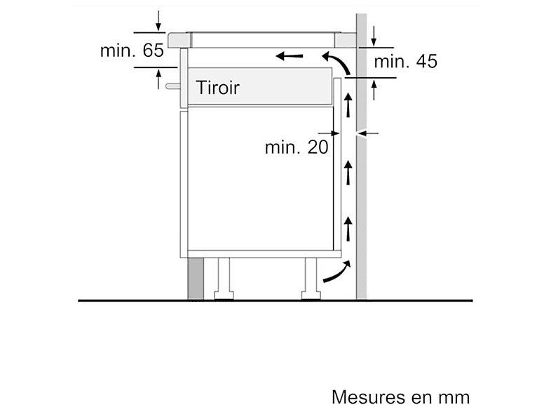 Placa de inducción - Bosch PUC611AA5E, 3 zonas, 592 mm, Negro