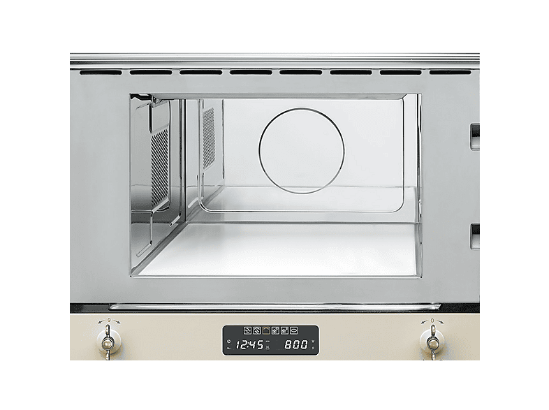 Microondas integrable - Smeg MP822PO, 850 W, 23 l, Crema de