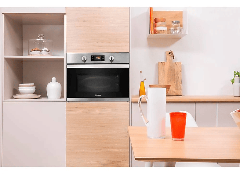 Microondas - Indesit MWI 6211 IX, 1300 W, 4 potencia, 22 l, Grey