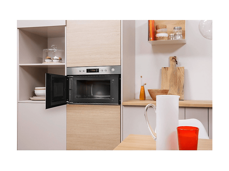 Microondas - Indesit MWI 6211 IX, 1300 W, 4 potencia, 22 l, Grey