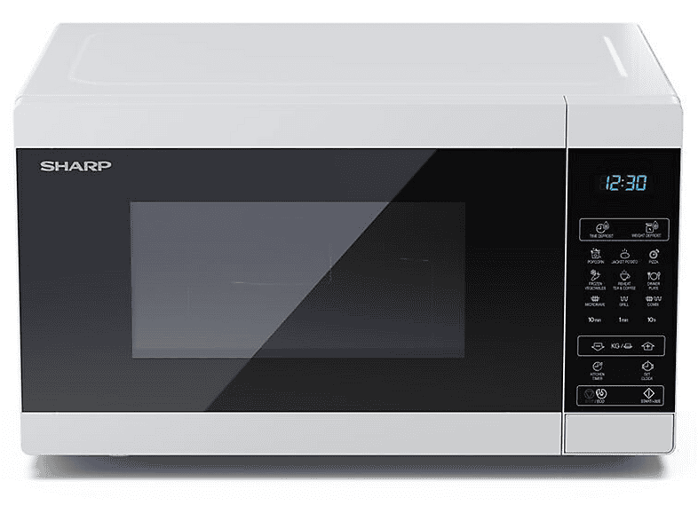 Microondas libre instalación - Sharp YC-MG81E-W, 900 W, 11 potencia, 28 l, Bicolor