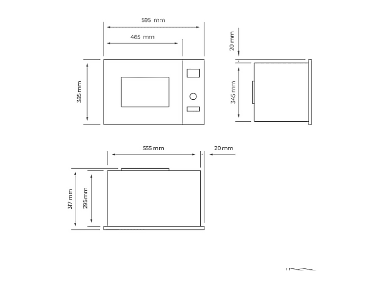 Microondas - Svan SMWI2800DGN, 1 kW, 5 potencia, 20 l