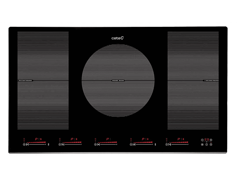 Placa de inducción - Cata 08024402, 5 zonas, 900 mm, Negro.