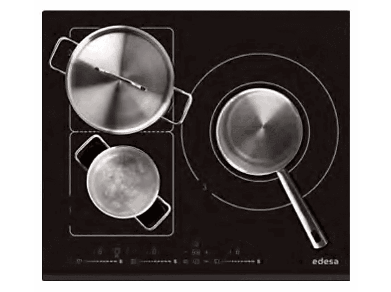 Placa de inducción - Edesa 922272058, 4 zonas, 770 mm, Negro