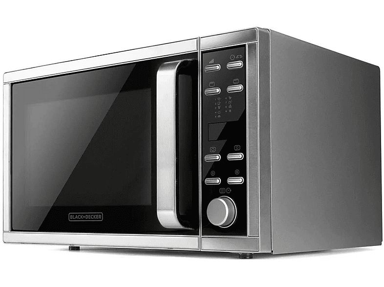Microondas libre instalación - Black & Decker ES9700040B, 1000 W, 10 potencia, 25 l, Gris