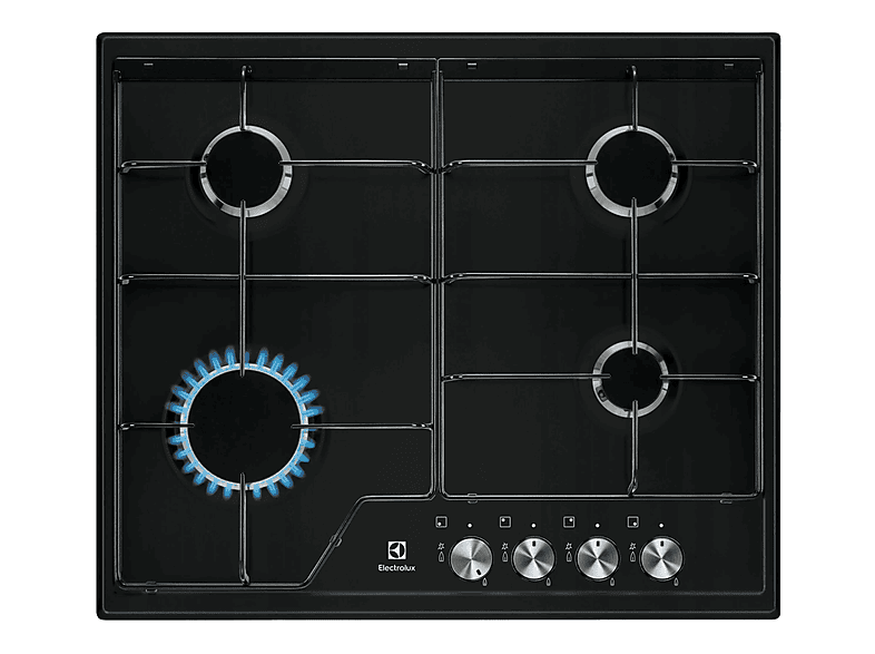 Placa de gas - Electrolux EGS6424K, 4 zonas, 595 mm, Inox