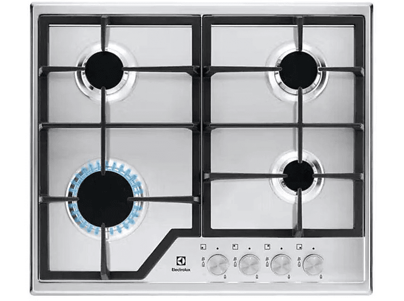 Placa de gas - Electrolux EGS6426SX, 4 zonas, 595 mm, Inox