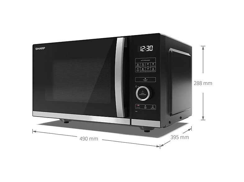 Microondas libre instalación - Sharp 23480-56, 1000 W, 10 potencia, 25 l, Rojo