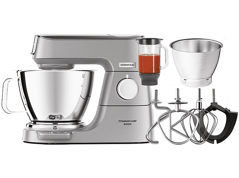 Robot amasador - Kenwood KVC85.124SI, 1200 W, 5 l, Gris