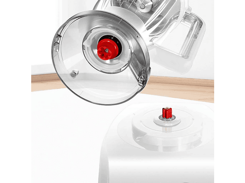 Robot de cocina - Bosch MC812W620, 1,100 W, Translúcido, Blanco