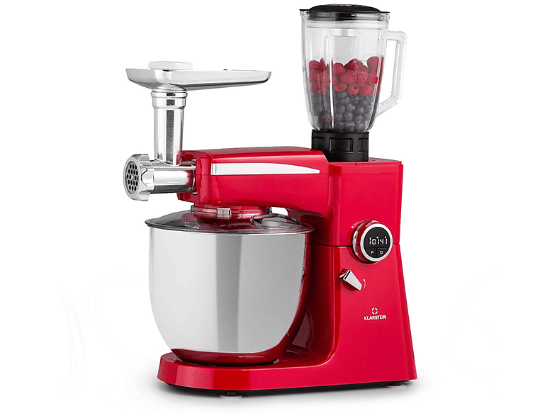 Robot de cocina - Klarstein TKC5-RenataRed, 2000 W, 10 l, Inox