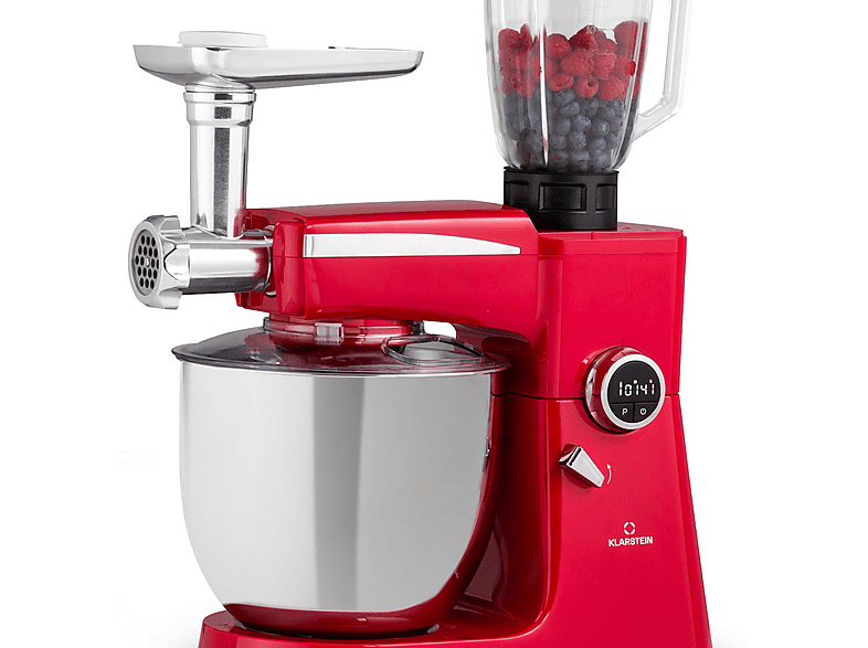 Robot de cocina - Klarstein TKC5-RenataRed, 2000 W, 10 l, Inox