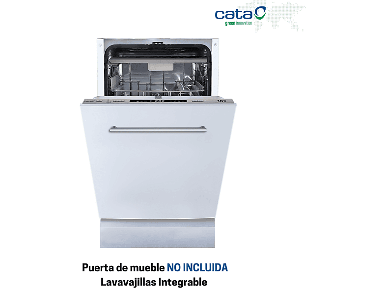 Lavavajillas integrable 45 cm - Cata LVI 48010, 10 servicios, 8 programas, 44,8 cm, Blanco