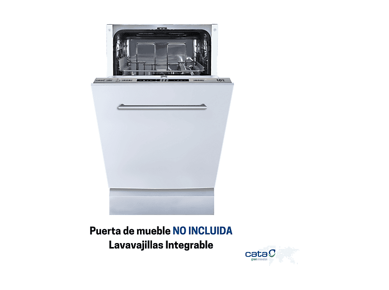 Lavavajillas integrable 45 cm - Cata LVI 47010, 10 servicios, 8 programas, 44,8 cm, Acero Inoxidable