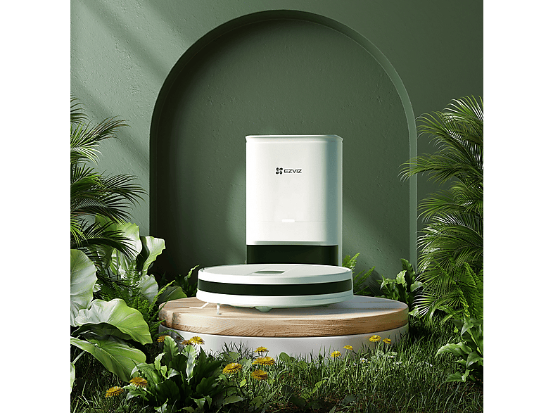 Robot aspirador - EZVIZ 314100022, 30 W, Potencia de succión 2,7 kPa, Depósito 550 ml, Autonomía 190 min, Negro