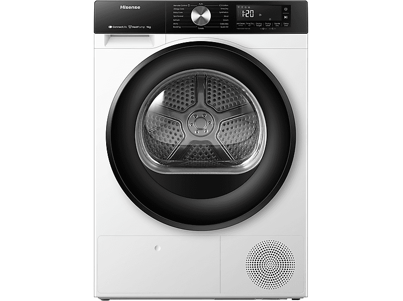 Secadora bomba de calor - Hisense DH3S902BW3, Eléctrico, 9 kg, 16 programas, Blanco