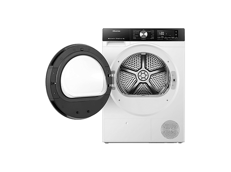 Secadora bomba de calor - Hisense DH3S902BW3, Eléctrico, 9 kg, 16 programas, Blanco