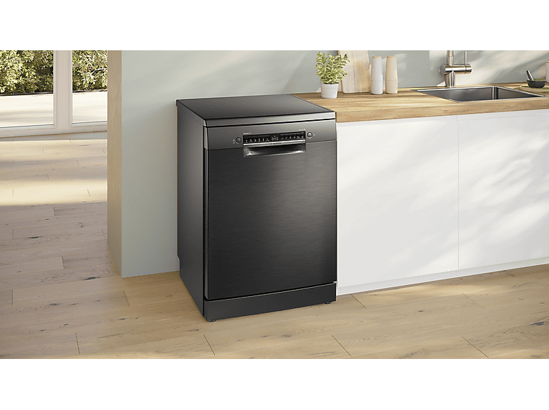 Lavavajillas libre instalación 60 cm - Bosch SMS4EMC06E, 14 servicios, 6 programas, 600 mm, Negro