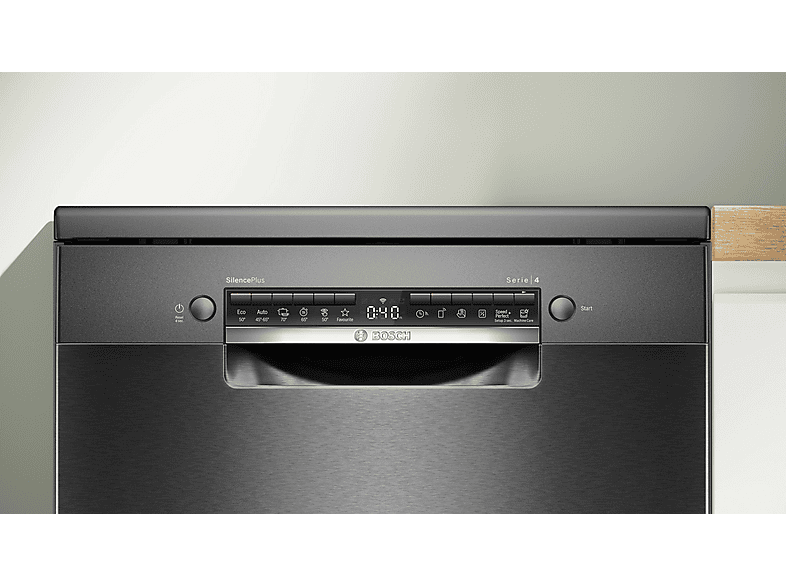 Lavavajillas libre instalación 60 cm - Bosch SMS4EMC06E, 14 servicios, 6 programas, 600 mm, Negro