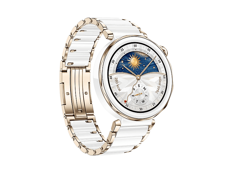 Smartwatch - Huawei GT5 PRO 42MM CERAMIC TITANIUM, 130–190 mm, Titanio y cerámica, Blanco
