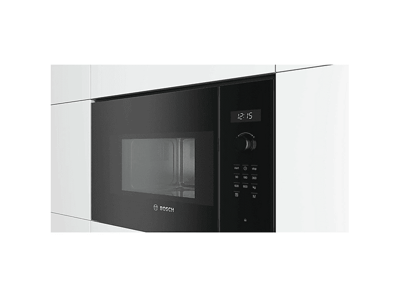 Microondas integrable - Bosch Serie 6 BFL524MB0, 800 W, 5 potencia, 20 l, Black