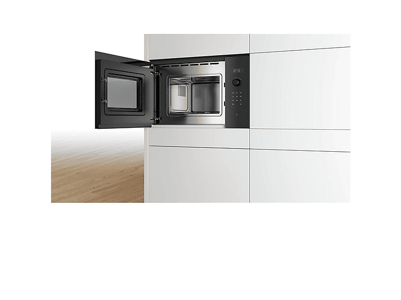 Microondas integrable - Bosch Serie 6 BFL524MB0, 800 W, 5 potencia, 20 l, Black