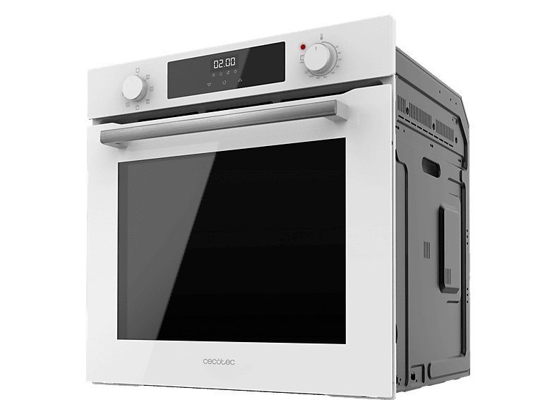 Horno multifunción - Cecotec Bolero Hexa M226000 Glass White  A, Montaje en Pared, Hidrolítica, 71 l, 57,9 cm, Blanco
