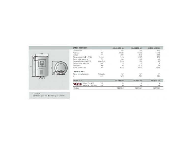 Termo eléctrico - Ariston 3201864, 80 l, Blanco