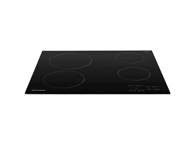 Placa de vitrocerámica - Indesit 869991042810, 4 zona(s) zonas, 580 mm, Negro