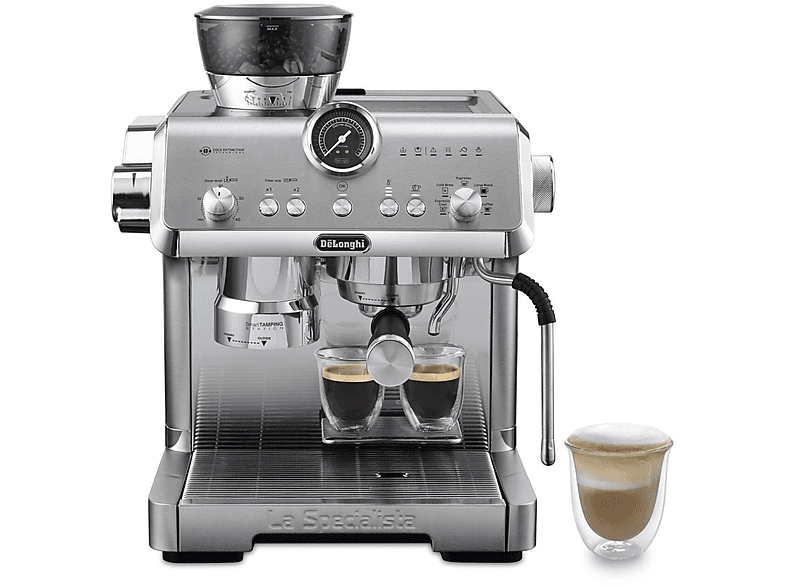 Cafetera espresso - Delonghi EC9555.M SPECIALISTA OPERA, 19 bar, 1550 W, 2 tazas, Acero