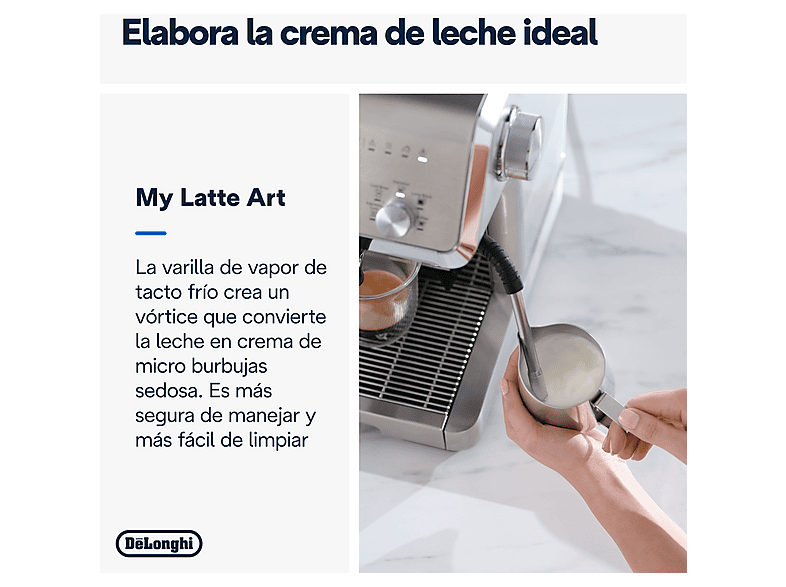 Cafetera espresso - Delonghi EC9555.M SPECIALISTA OPERA, 19 bar, 1550 W, 2 tazas, Acero