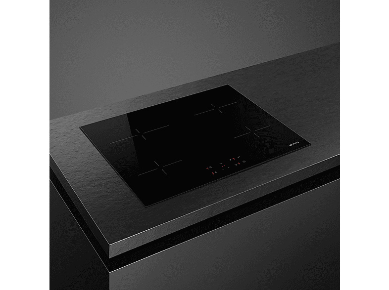 Placa de inducción - Smeg SMESE264TD1, 4 zonas, 60 cm, Negro
