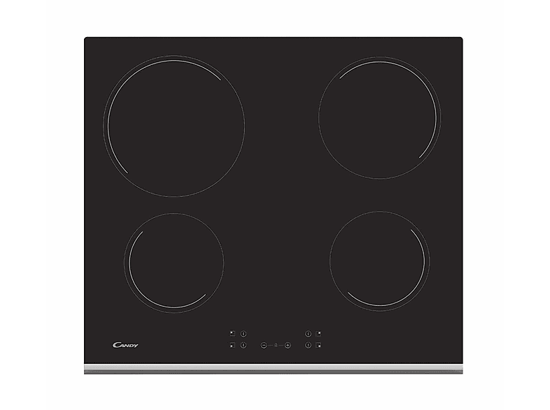 Placa de vitrocerámica - Candy 33801795, 4 zona(s) zonas, 590 mm, Black