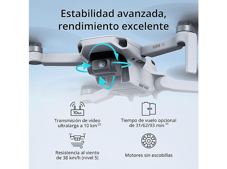 Drone - DJI Mini 4K Fly More Combo, 12 megapixel, 31 min, Gris