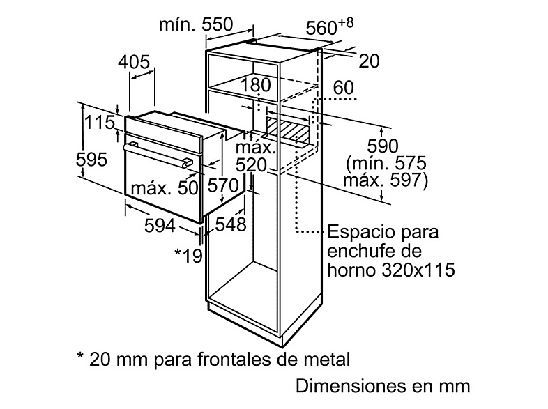 Horno - Balay 3HB2031X0, 66L, Multifunción, Grill, Hidrolítico, Inox