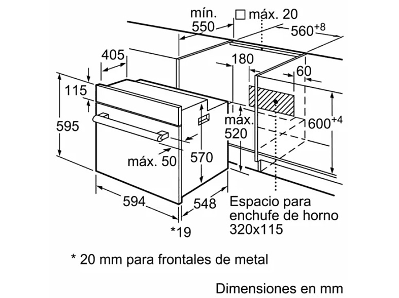 Horno - Balay 3HB2031X0, 66L, Multifunción, Grill, Hidrolítico, Inox