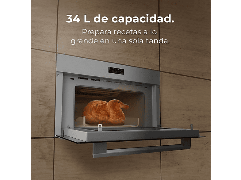 Horno con microondas - Cecotec Bolero Hexa MW703800 Glass Grey, Integrable, 34 l, 59,5 cm, Gris